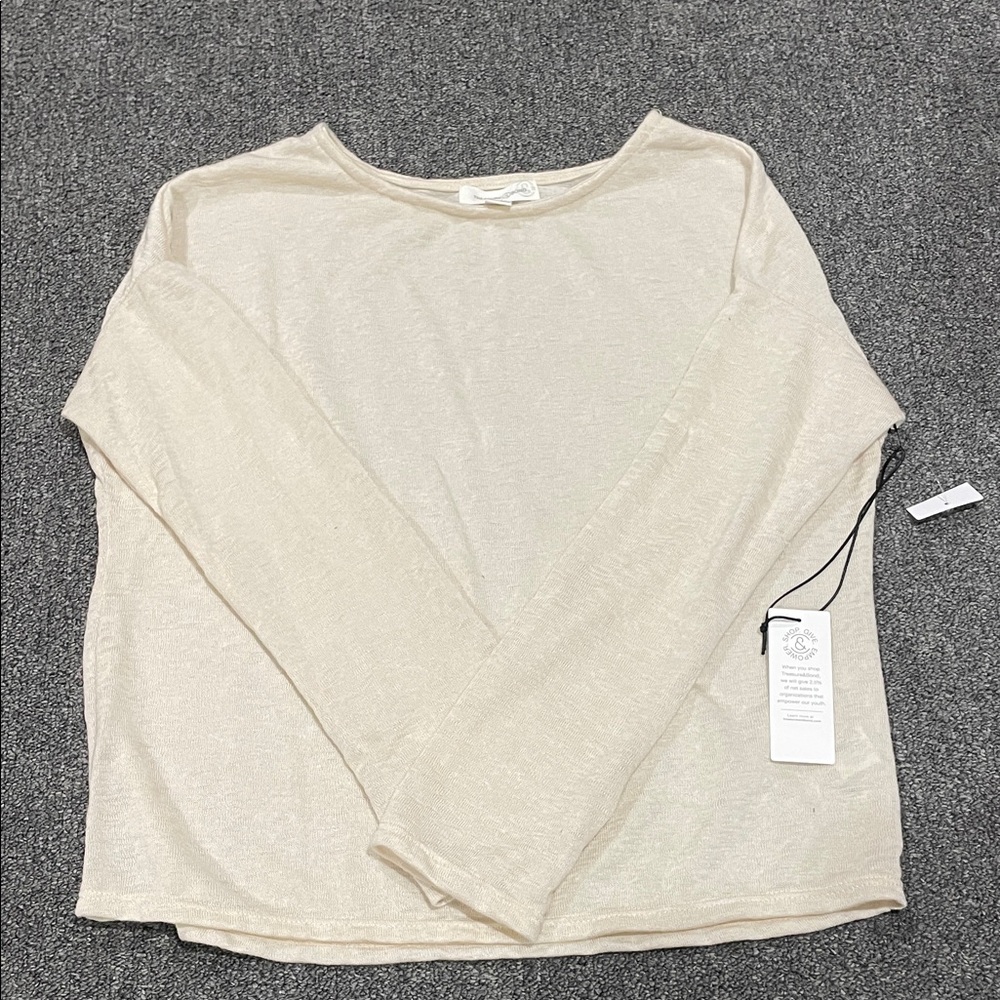 Lightweight Long Sleeve Sweater- Cream